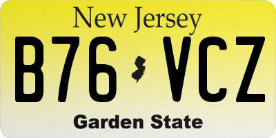 NJ license plate B76VCZ