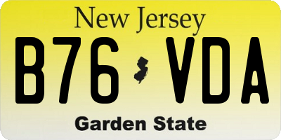 NJ license plate B76VDA