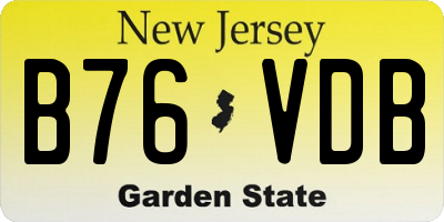 NJ license plate B76VDB
