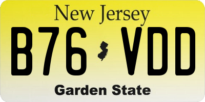 NJ license plate B76VDD