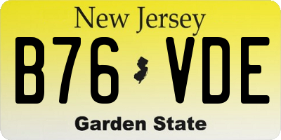 NJ license plate B76VDE
