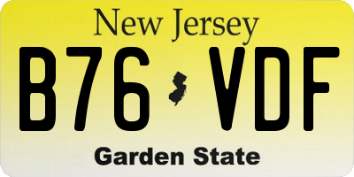 NJ license plate B76VDF
