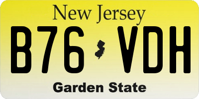 NJ license plate B76VDH