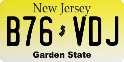 NJ license plate B76VDJ