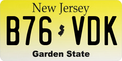 NJ license plate B76VDK