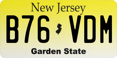NJ license plate B76VDM