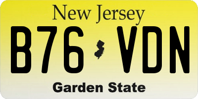 NJ license plate B76VDN