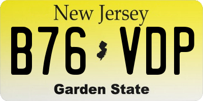 NJ license plate B76VDP