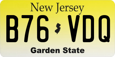 NJ license plate B76VDQ