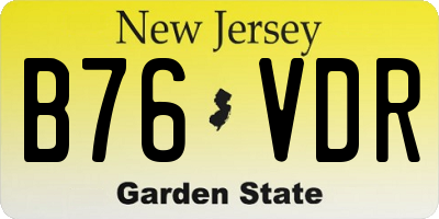 NJ license plate B76VDR