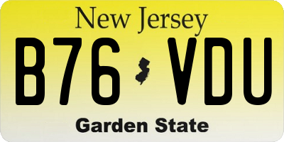 NJ license plate B76VDU
