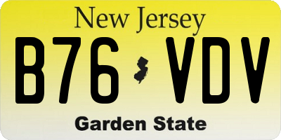 NJ license plate B76VDV