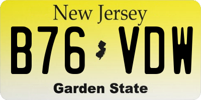 NJ license plate B76VDW
