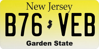 NJ license plate B76VEB