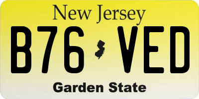 NJ license plate B76VED