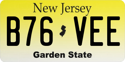 NJ license plate B76VEE