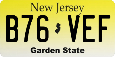 NJ license plate B76VEF