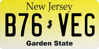 NJ license plate B76VEG