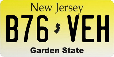 NJ license plate B76VEH