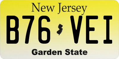 NJ license plate B76VEI