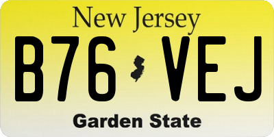 NJ license plate B76VEJ