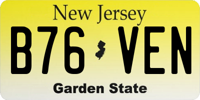 NJ license plate B76VEN
