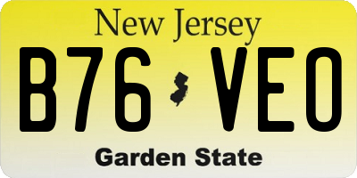 NJ license plate B76VEO