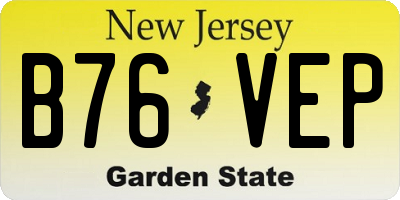 NJ license plate B76VEP