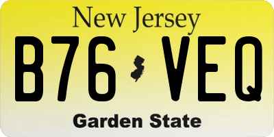 NJ license plate B76VEQ