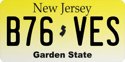 NJ license plate B76VES