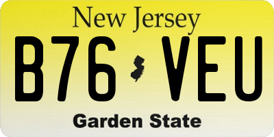 NJ license plate B76VEU
