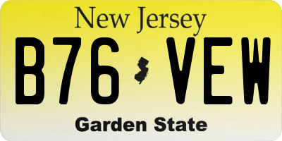 NJ license plate B76VEW