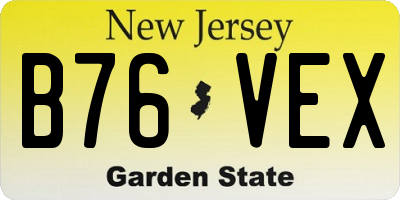 NJ license plate B76VEX