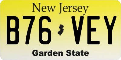 NJ license plate B76VEY