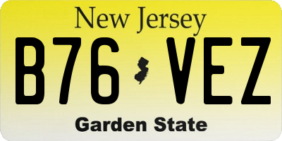 NJ license plate B76VEZ