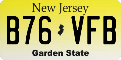 NJ license plate B76VFB