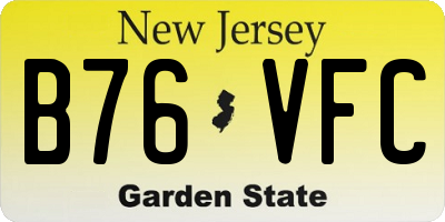 NJ license plate B76VFC
