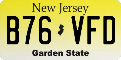 NJ license plate B76VFD