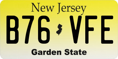 NJ license plate B76VFE