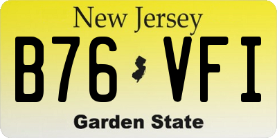 NJ license plate B76VFI