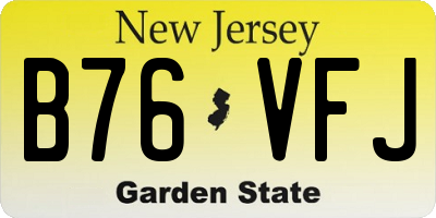 NJ license plate B76VFJ