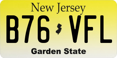 NJ license plate B76VFL