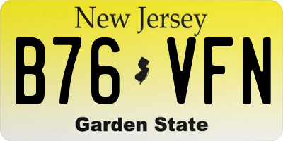 NJ license plate B76VFN
