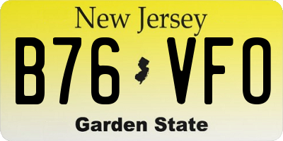 NJ license plate B76VFO