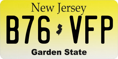 NJ license plate B76VFP