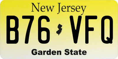 NJ license plate B76VFQ
