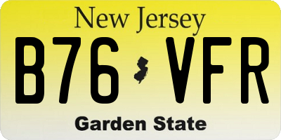 NJ license plate B76VFR