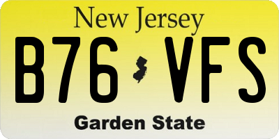 NJ license plate B76VFS