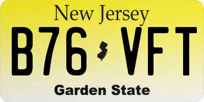 NJ license plate B76VFT