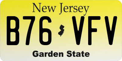 NJ license plate B76VFV